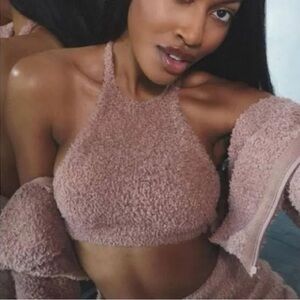 SKIMS Cozy Knit Rose Halter Bra